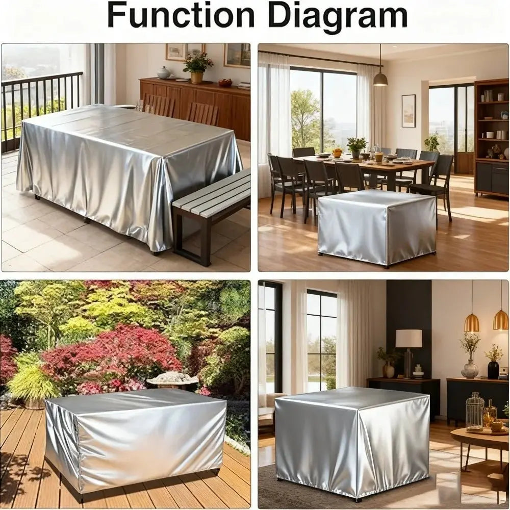 Waterproof Patio Furniture Covers - Wind Resistant for Chair & Coffee Table, Black - Velvet Haven