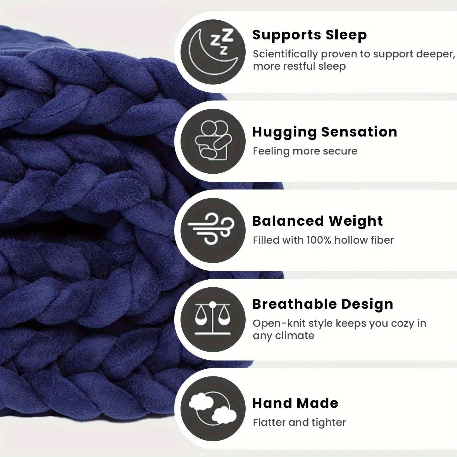 Weighted Knitted Weighted Blanket Queen Size Handmade Minky Chunky Throw Blanket Soft And Breathable Best Gift For Christmas - Velvet Haven