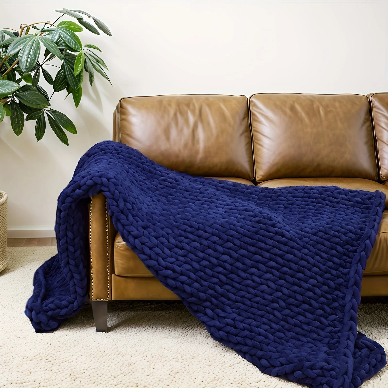 Weighted Knitted Weighted Blanket Queen Size Handmade Minky Chunky Throw Blanket Soft And Breathable Best Gift For Christmas - Velvet Haven