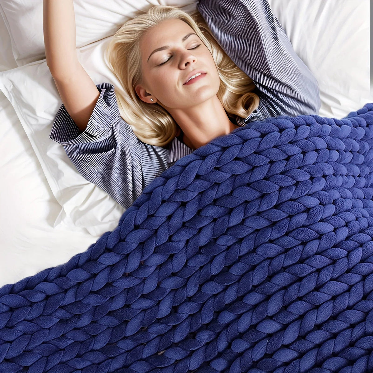 Weighted Knitted Weighted Blanket Queen Size Handmade Minky Chunky Throw Blanket Soft And Breathable Best Gift For Christmas - Velvet Haven