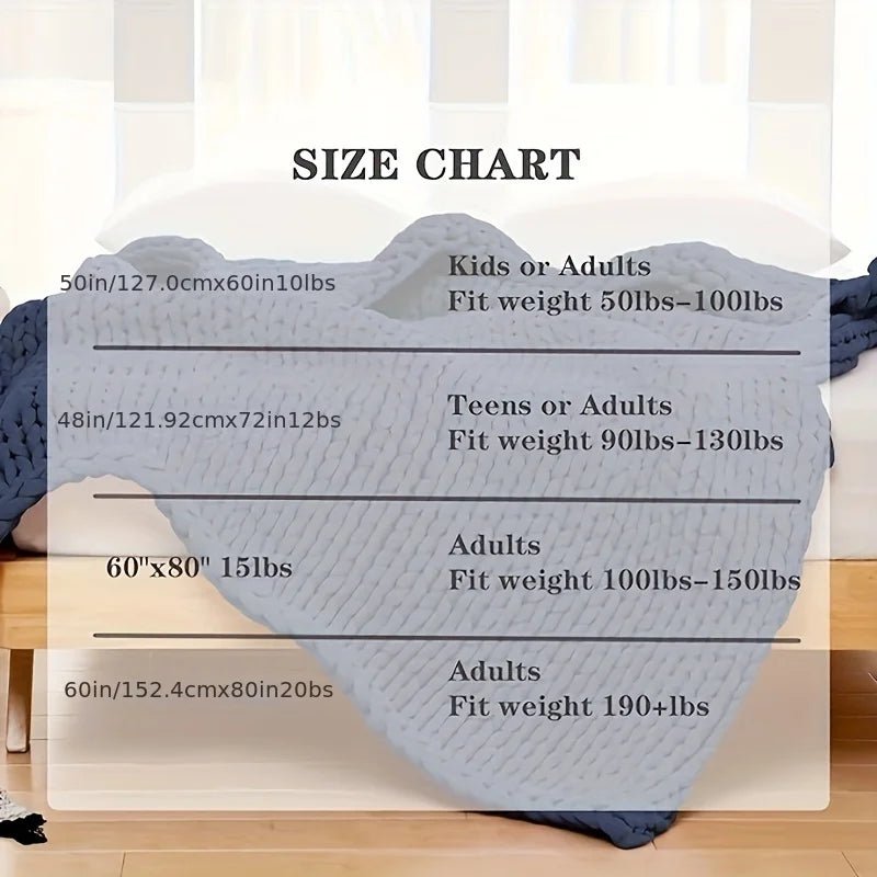 Weighted Knitted Weighted Blanket Queen Size Handmade Minky Chunky Throw Blanket Soft And Breathable Best Gift For Christmas - Velvet Haven