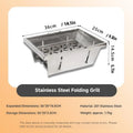 WESTTUNE IGT Barbecue Grill Folding Charcoal Firewood Stove Heater Portable Camping Picnic Cookware Stainless Steel BBQ Rack - Velvet Haven