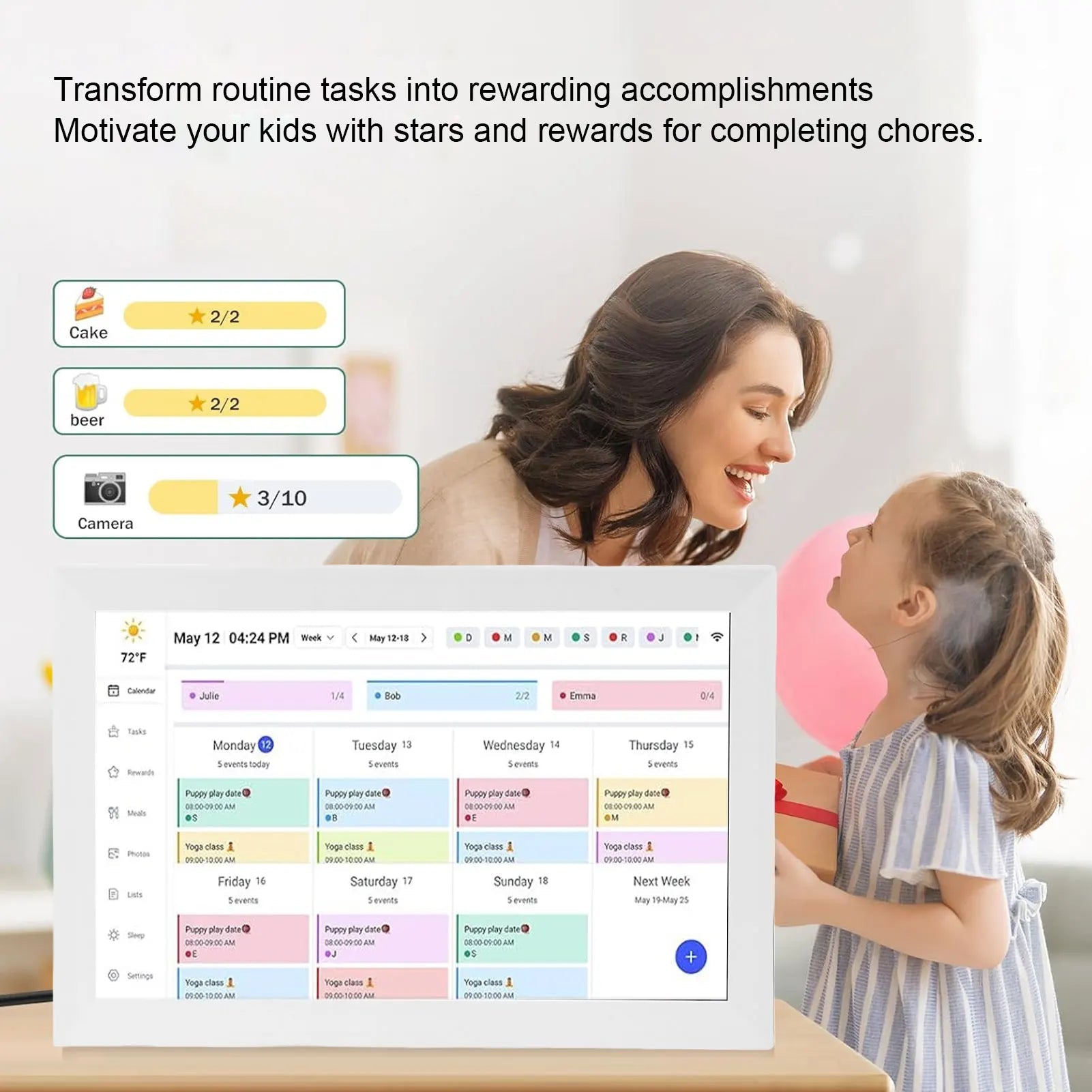 WiFi Smart Digital Calendar 15.6 Inch 1080P HD Touchscreen App Control Interactive Electronic Calendar DIY Planner Picture Frame - Velvet Haven