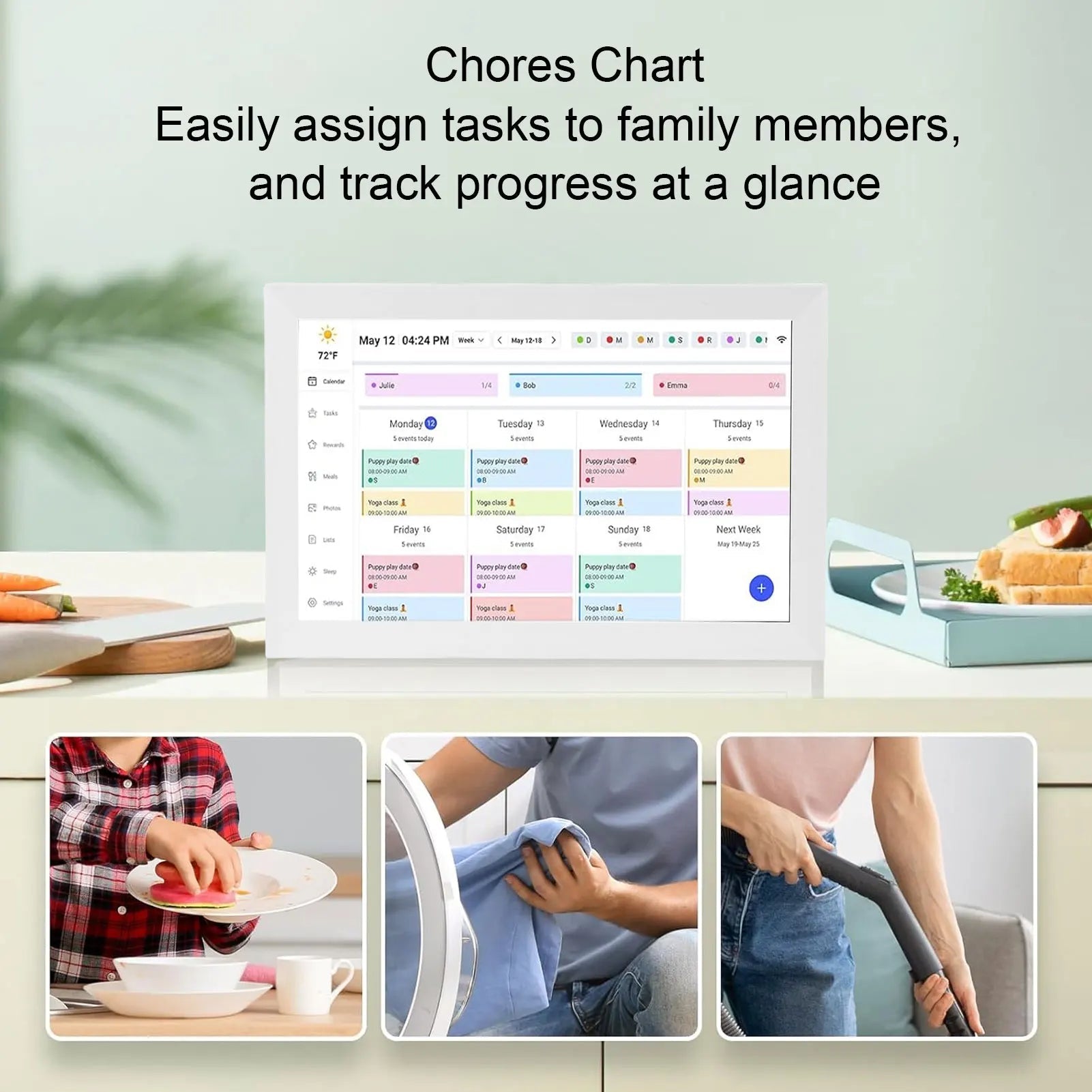WiFi Smart Digital Calendar 15.6 Inch 1080P HD Touchscreen App Control Interactive Electronic Calendar DIY Planner Picture Frame - Velvet Haven