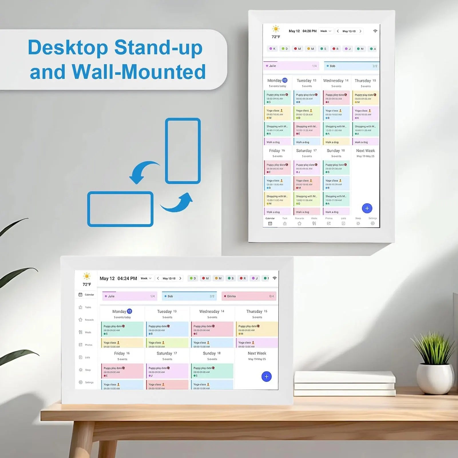 WiFi Smart Digital Calendar 15.6 Inch 1080P HD Touchscreen App Control Interactive Electronic Calendar DIY Planner Picture Frame - Velvet Haven