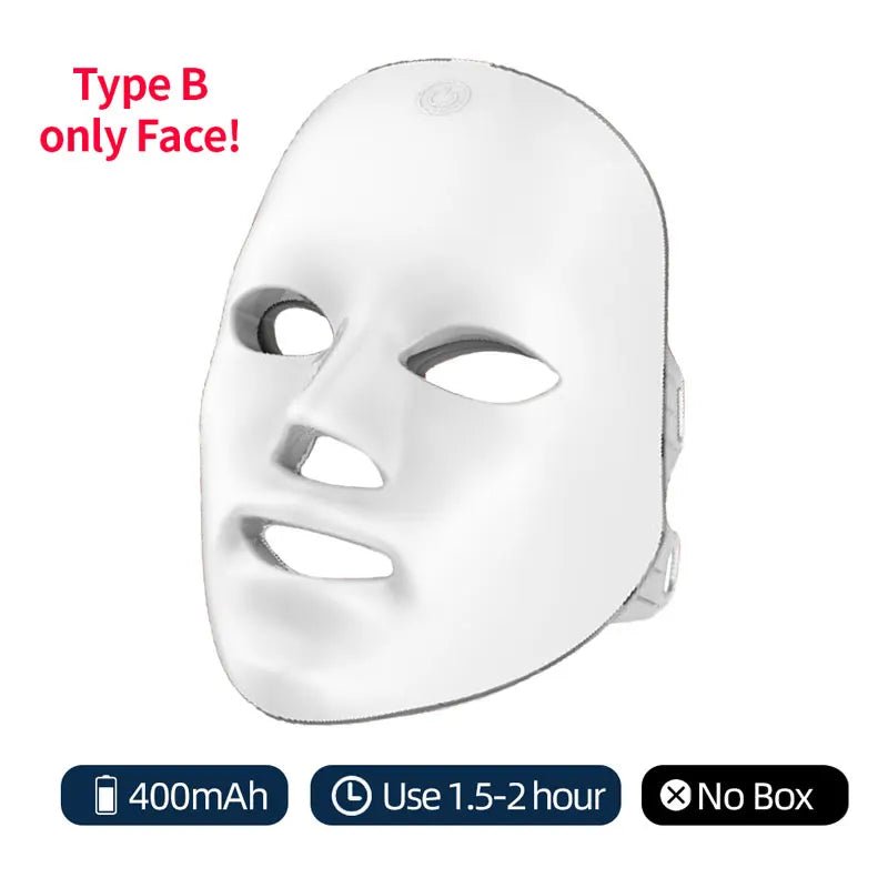 Wireless 7 Colors LED Face Beauty Machine Photon Facial Neck Skin Tighten Rejuvenation Facial Neck Mask - Velvet Haven