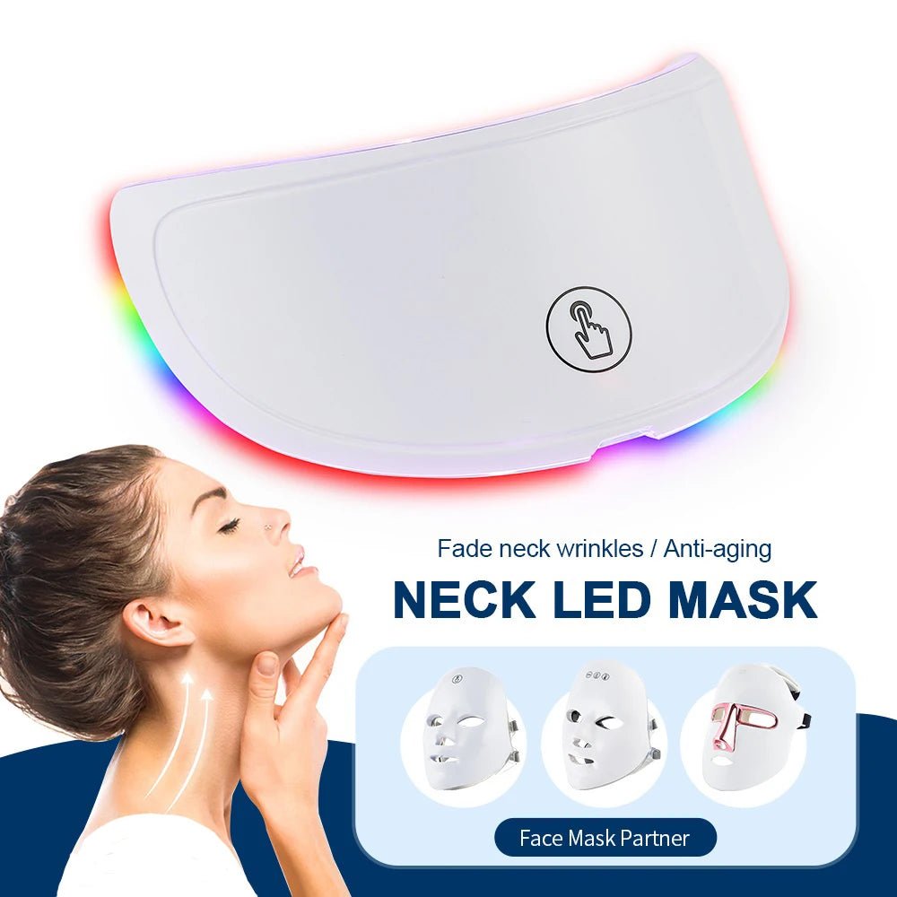 Wireless 7 Colors LED Face Beauty Machine Photon Facial Neck Skin Tighten Rejuvenation Facial Neck Mask - Velvet Haven