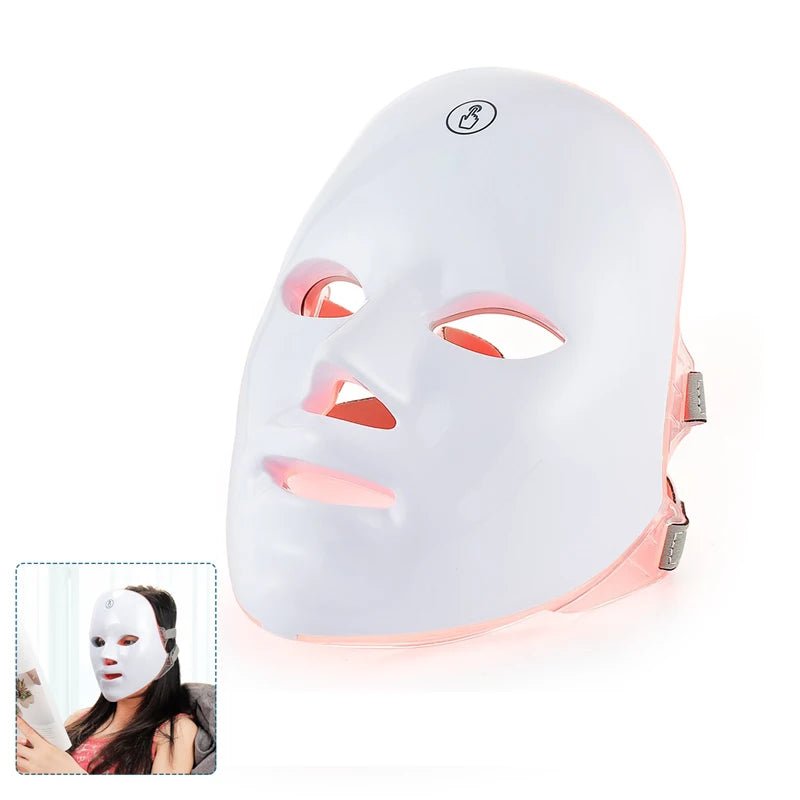 Wireless 7 Colors LED Face Beauty Machine Photon Facial Neck Skin Tighten Rejuvenation Facial Neck Mask - Velvet Haven