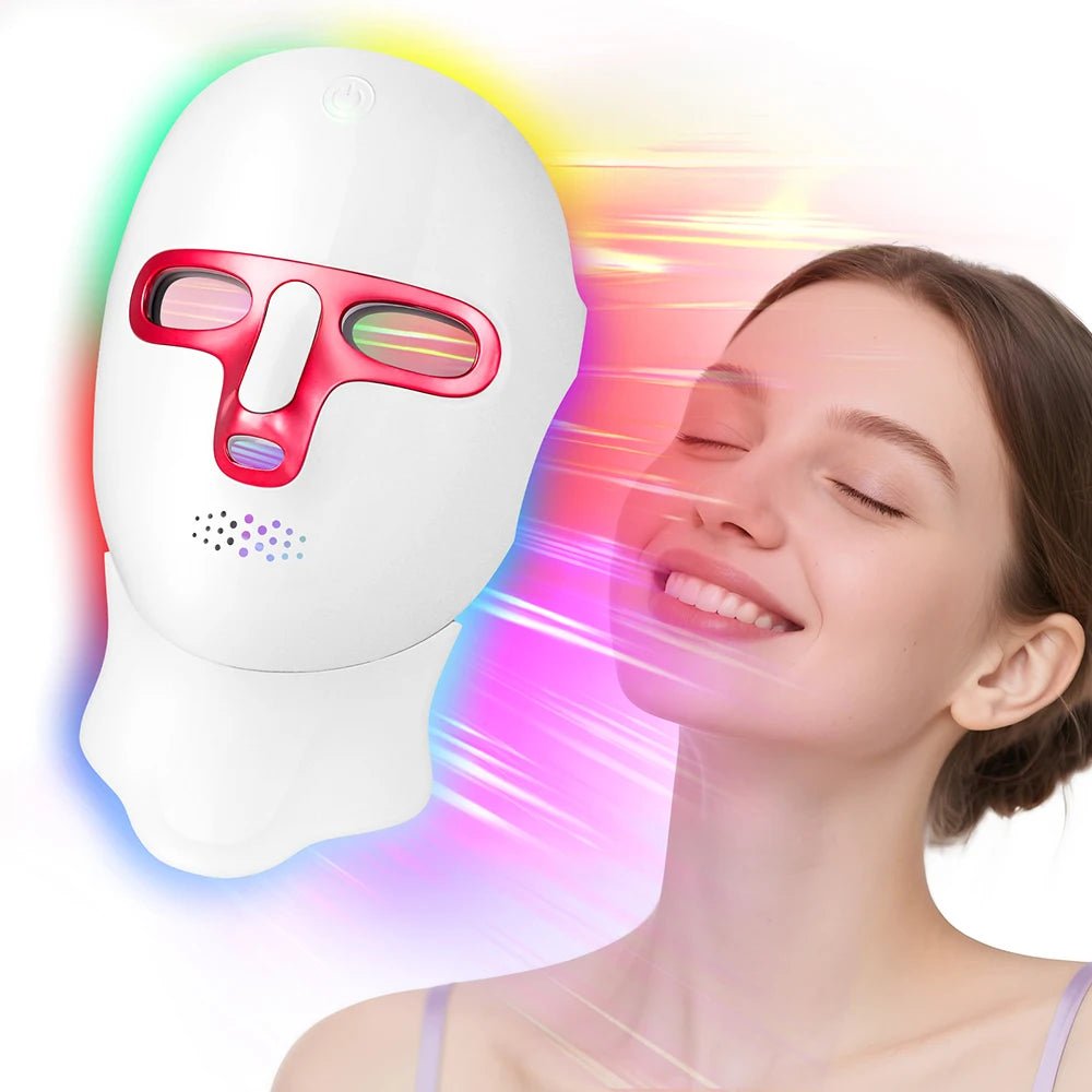 Wireless 7 Colors LED Face Neck Mask Rechargeable Photon Therapy Mask Red Light Skin Tightening Lifting Facial Beauty Device Home SPA Facial Care Machine - Velvet Haven