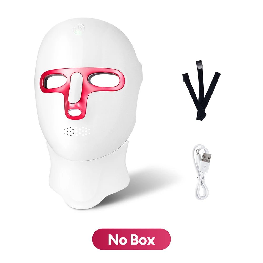 Wireless 7 Colors LED Face Neck Mask Rechargeable Photon Therapy Mask Red Light Skin Tightening Lifting Facial Beauty Device Home SPA Facial Care Machine - Velvet Haven