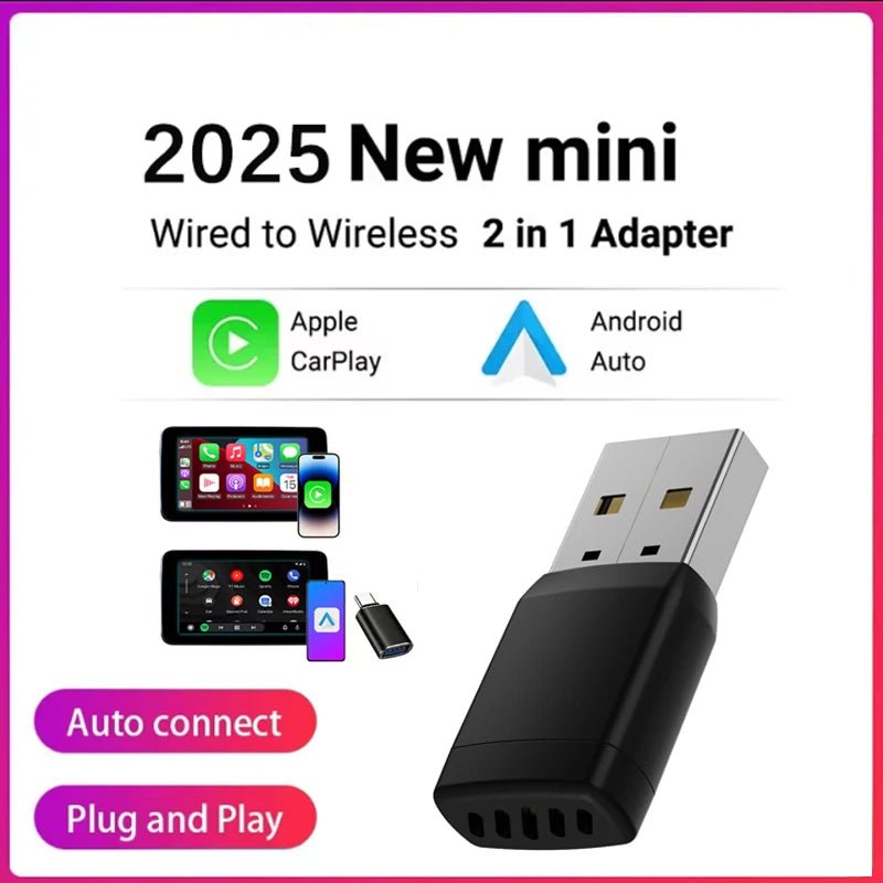 Wireless Adapter Smart Wireless CarPlay Android Auto USB Dongle WiFi Bluetooth Auto Connection OTA Upgrade for Original Cars - Velvet Haven