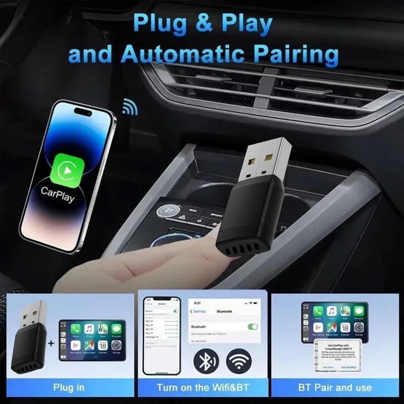 Wireless Adapter Smart Wireless CarPlay Android Auto USB Dongle WiFi Bluetooth Auto Connection OTA Upgrade for Original Cars - Velvet Haven