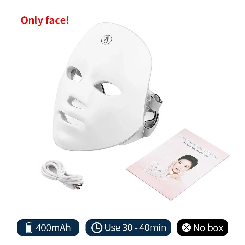 7-Color LED Light Therapy Face Mask – Wireless Rechargeable Beauty Mask - Velvet Haven
