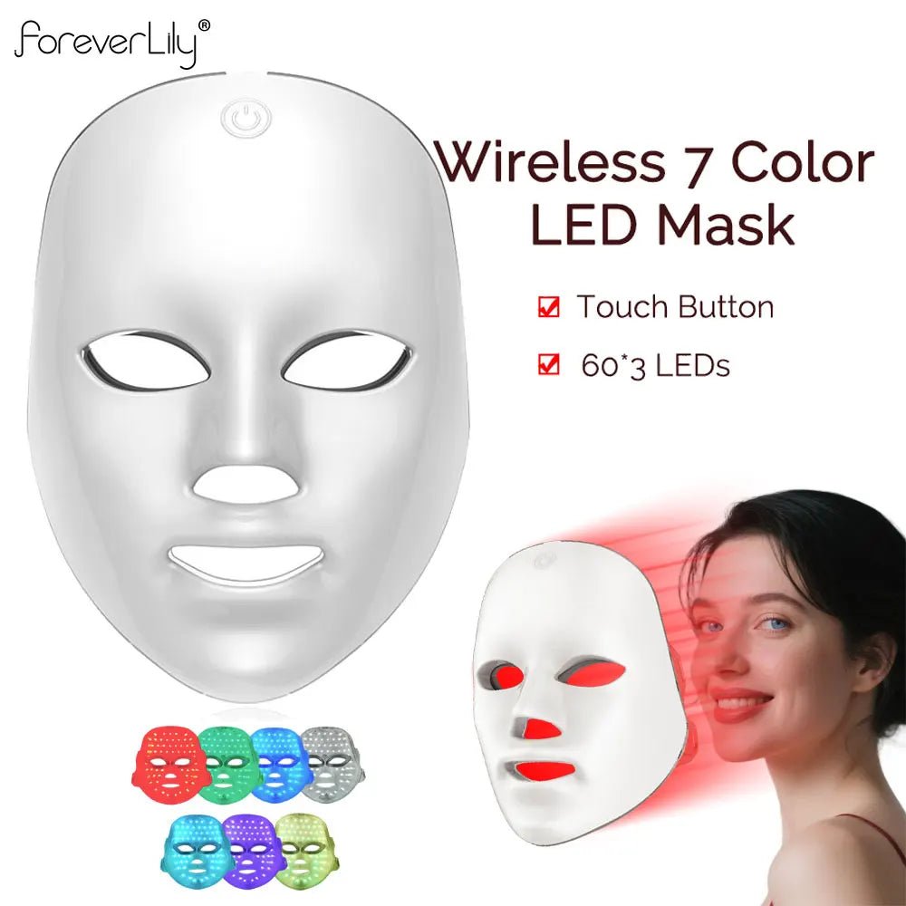 7-Color LED Light Therapy Face Mask – Wireless Rechargeable Beauty Mask - Velvet Haven