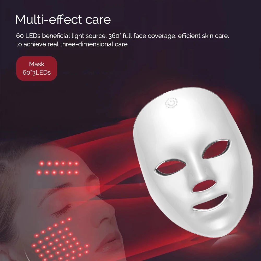 7-Color LED Light Therapy Face Mask – Wireless Rechargeable Beauty Mask - Velvet Haven