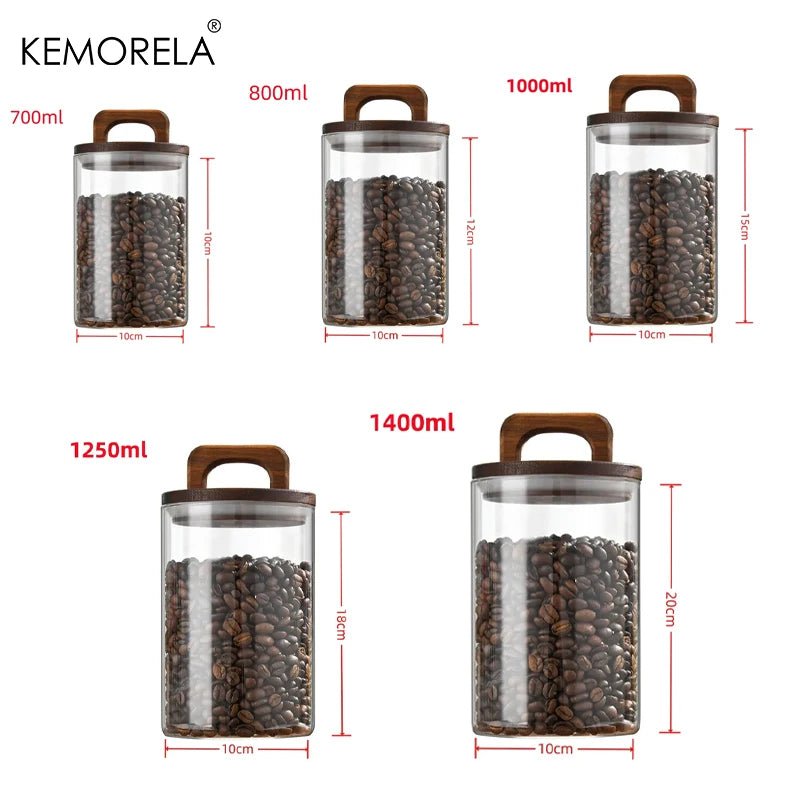 Airtight Glass Storage Jar with Bamboo Lid for Pantry - Velvet Haven