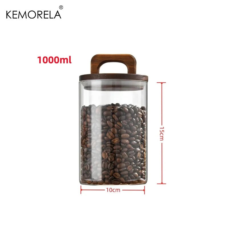 Airtight Glass Storage Jar with Bamboo Lid for Pantry - Velvet Haven