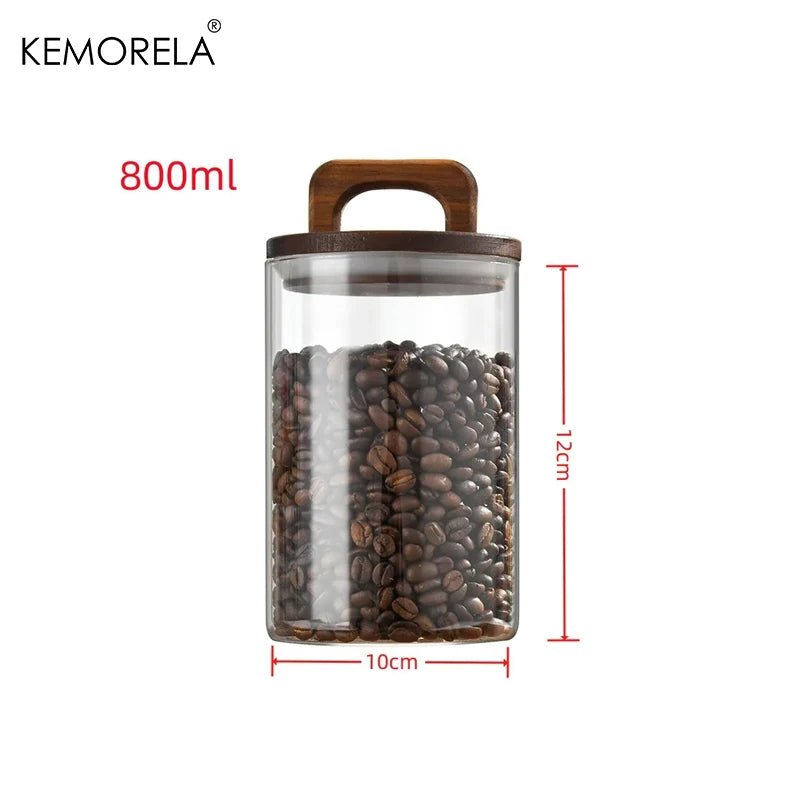 Airtight Glass Storage Jar with Bamboo Lid for Pantry - Velvet Haven