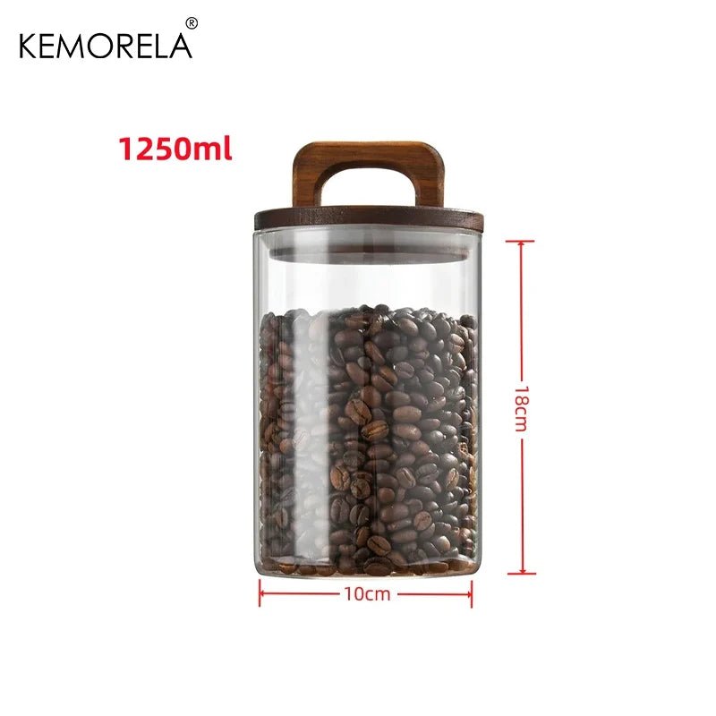 Airtight Glass Storage Jar with Bamboo Lid for Pantry - Velvet Haven