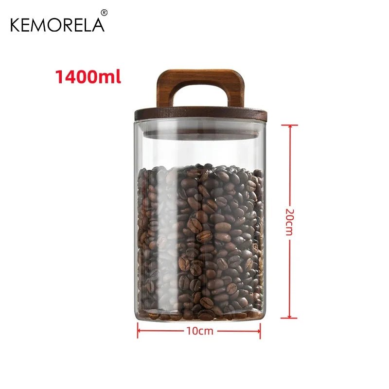 Airtight Glass Storage Jar with Bamboo Lid for Pantry - Velvet Haven