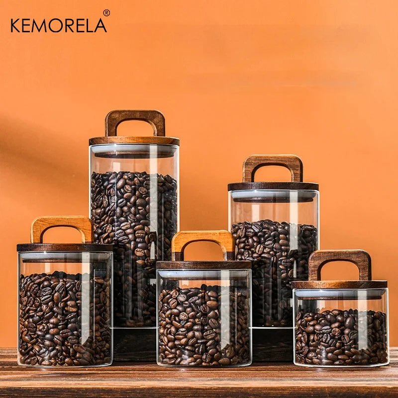 Airtight Glass Storage Jar with Bamboo Lid for Pantry - Velvet Haven