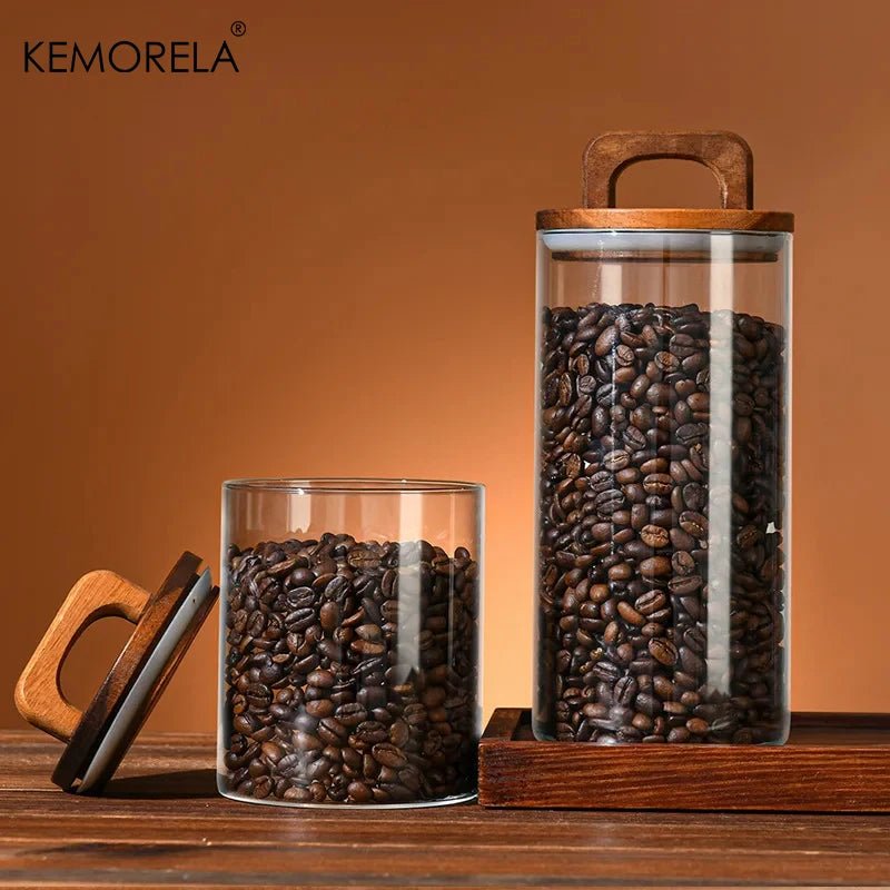 Airtight Glass Storage Jar with Bamboo Lid for Pantry - Velvet Haven