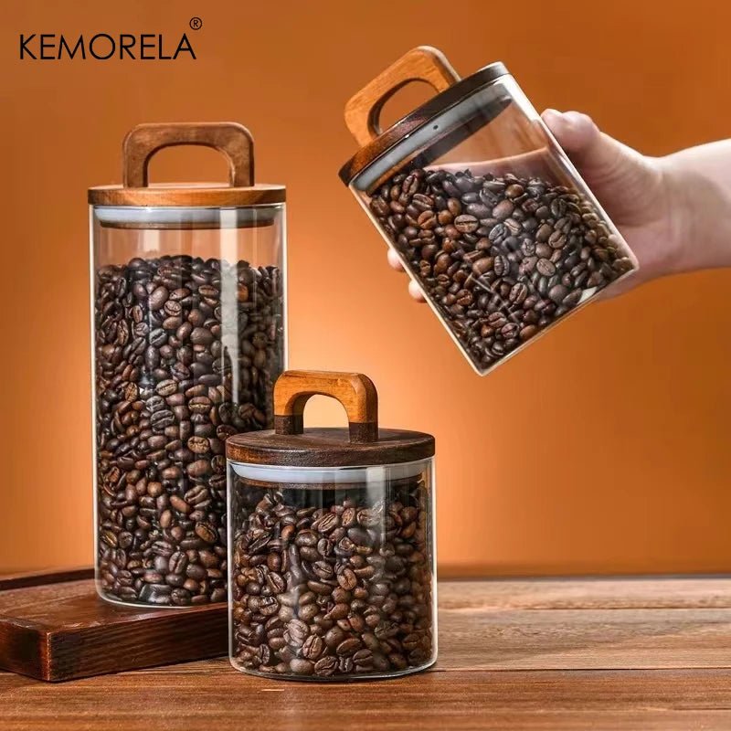 Airtight Glass Storage Jar with Bamboo Lid for Pantry - Velvet Haven