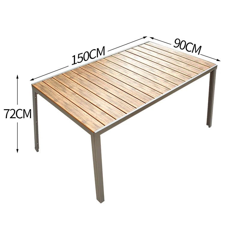 Wood Outdoor Dining Table and Chair Patio Set - Velvet Haven