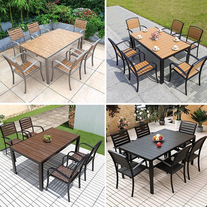 Wood Outdoor Dining Table and Chair Patio Set - Velvet Haven