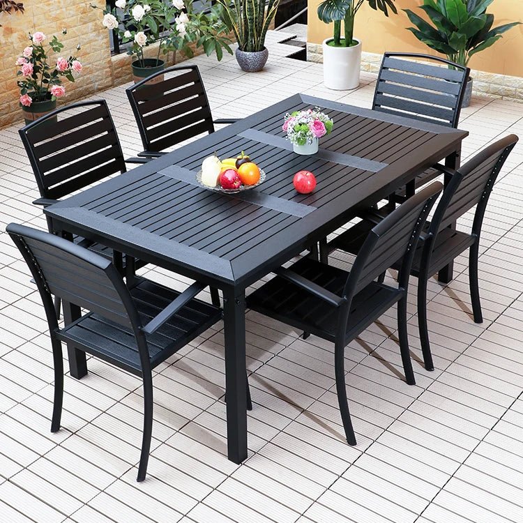 Wood Outdoor Dining Table and Chair Patio Set - Velvet Haven
