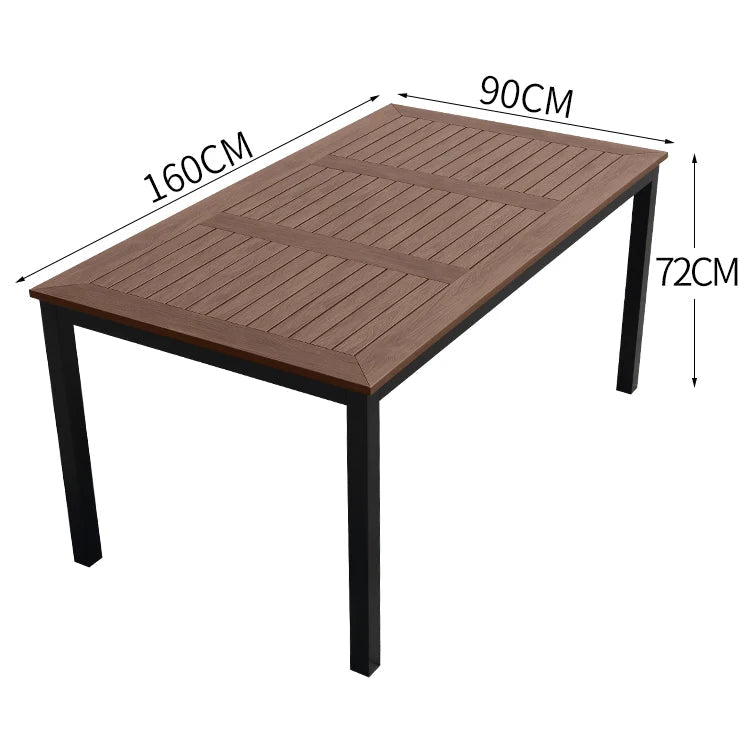 Wood Outdoor Dining Table and Chair Patio Set - Velvet Haven