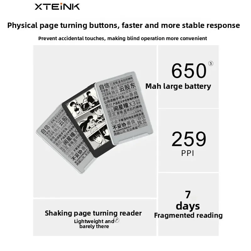 X3 Magnetic Mini E Ink eBook Reader, 3.7-Inch 16GB Black - Velvet Haven