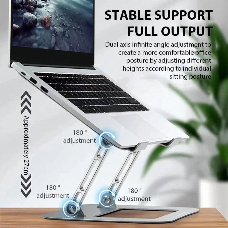 XMSJ Laptop Stand Adjustable Carbon Steel Notebook Tablet Stand Up to 17 Inch Macbook Laptop Portable Foldable Cooling Holder - Velvet Haven