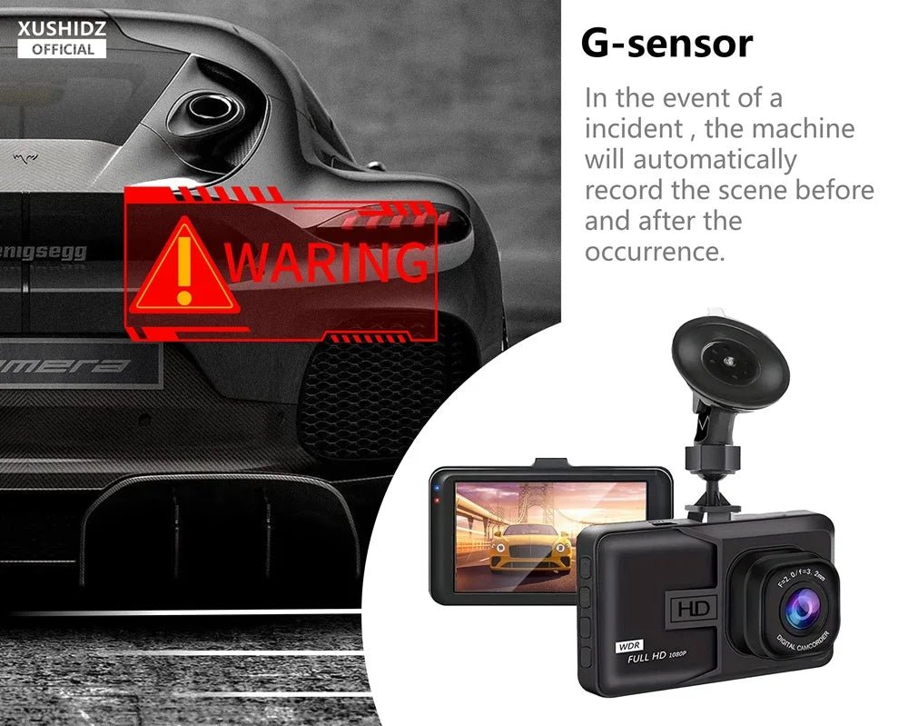 XUSHIDZ NEW 1080P HD Dash Camera Loop Recording Car Vehicle DVR Video Recorder Dashcam Night Vision 24h Parking Monitor G-sensor - Velvet Haven