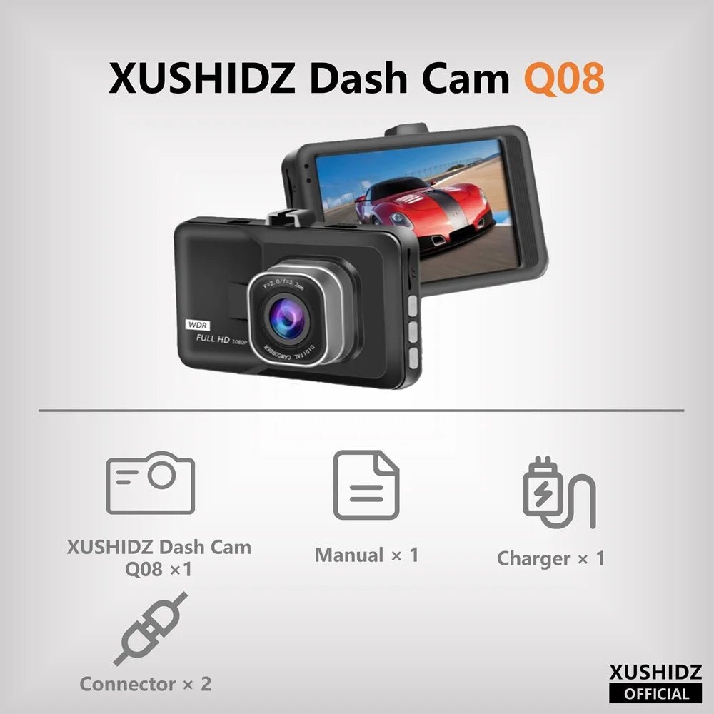 XUSHIDZ NEW 1080P HD Dash Camera Loop Recording Car Vehicle DVR Video Recorder Dashcam Night Vision 24h Parking Monitor G-sensor - Velvet Haven