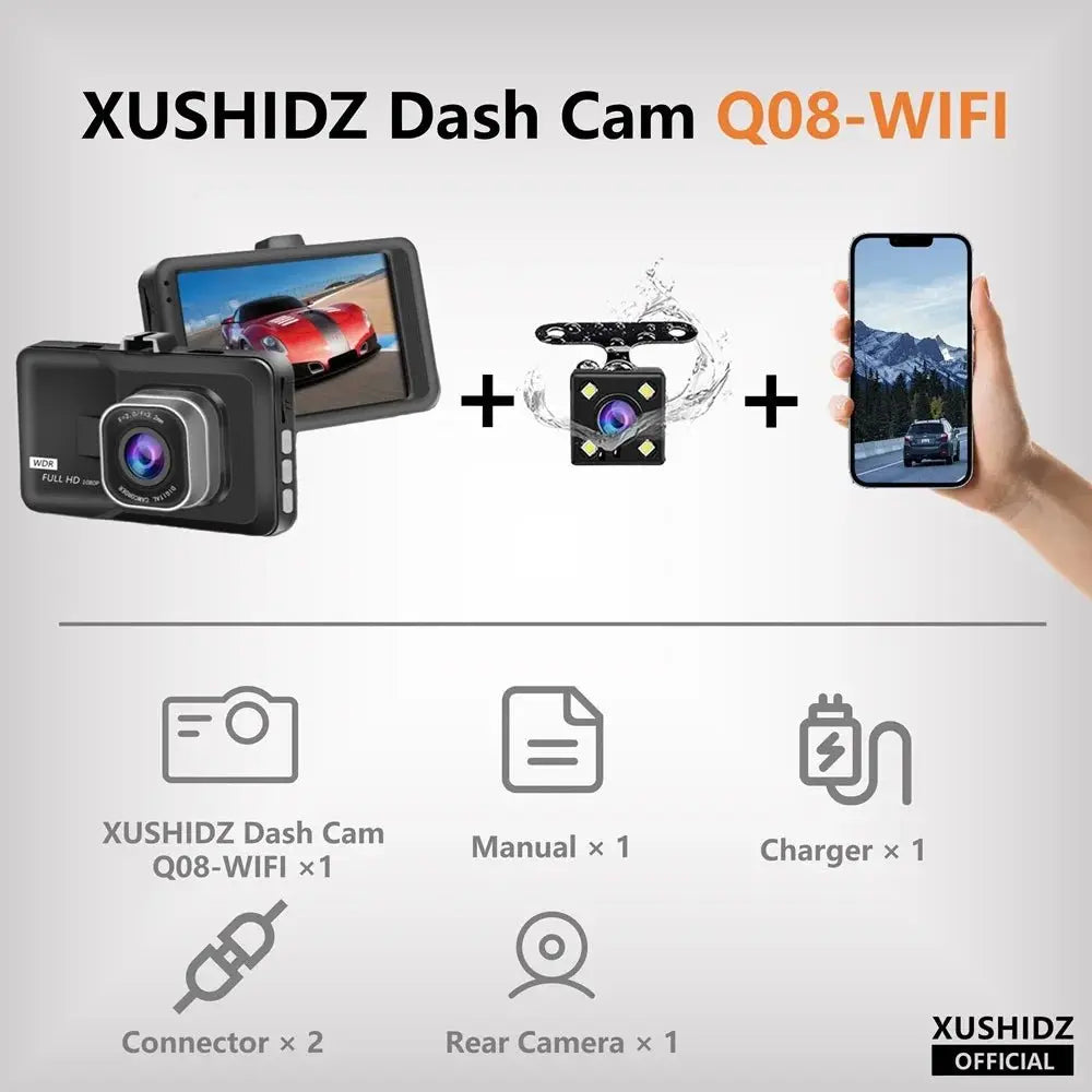 XUSHIDZ NEW 1080P HD Dash Camera Loop Recording Car Vehicle DVR Video Recorder Dashcam Night Vision 24h Parking Monitor G-sensor - Velvet Haven