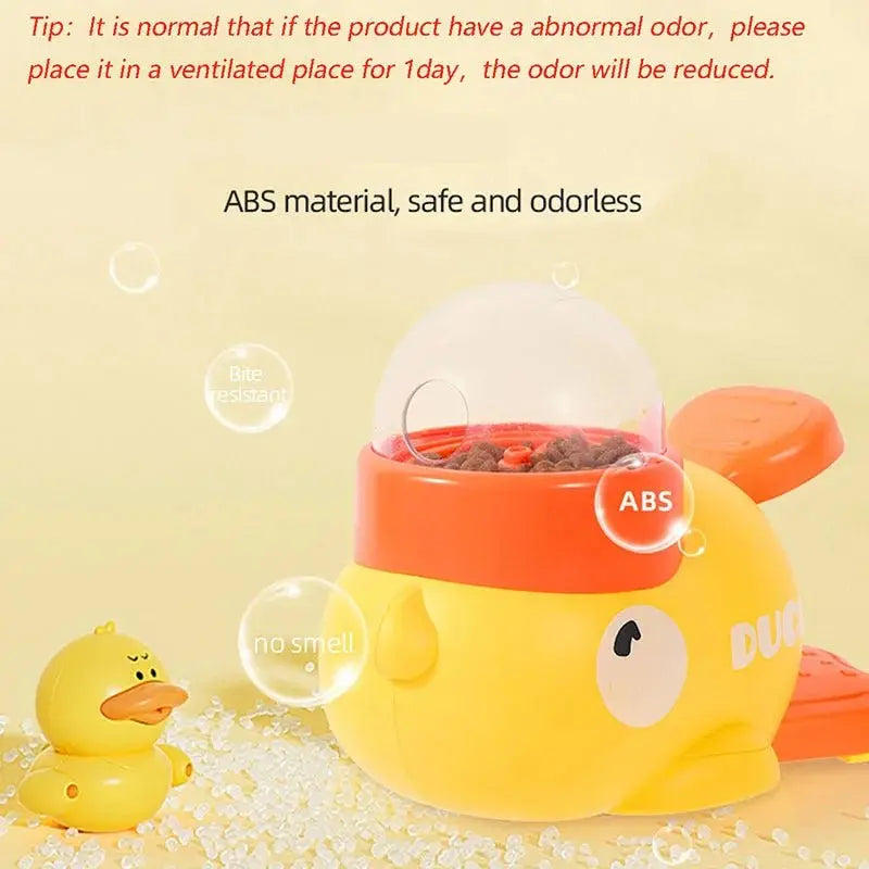 Yellow Duck-Shaped Interactive Cat Treat Dispenser Durable Plastic Training Dog Toy Puzzle Slow Feeder Dog Self-pleasure Toy - Velvet Haven