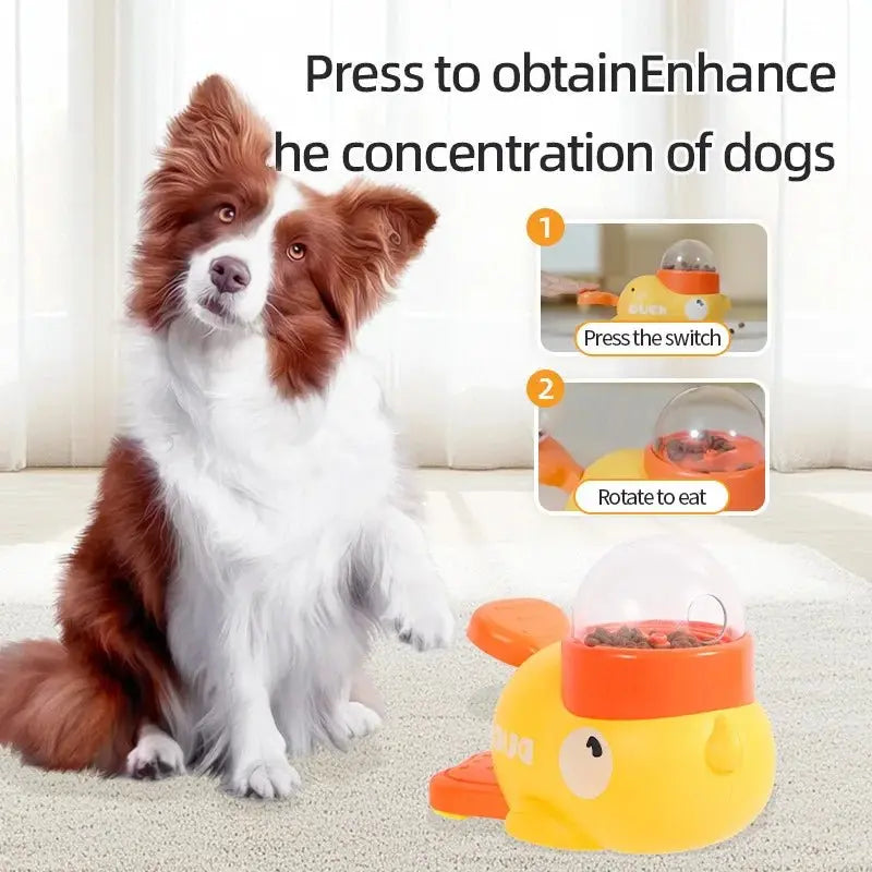 Yellow Duck-Shaped Interactive Cat Treat Dispenser Durable Plastic Training Dog Toy Puzzle Slow Feeder Dog Self-pleasure Toy - Velvet Haven