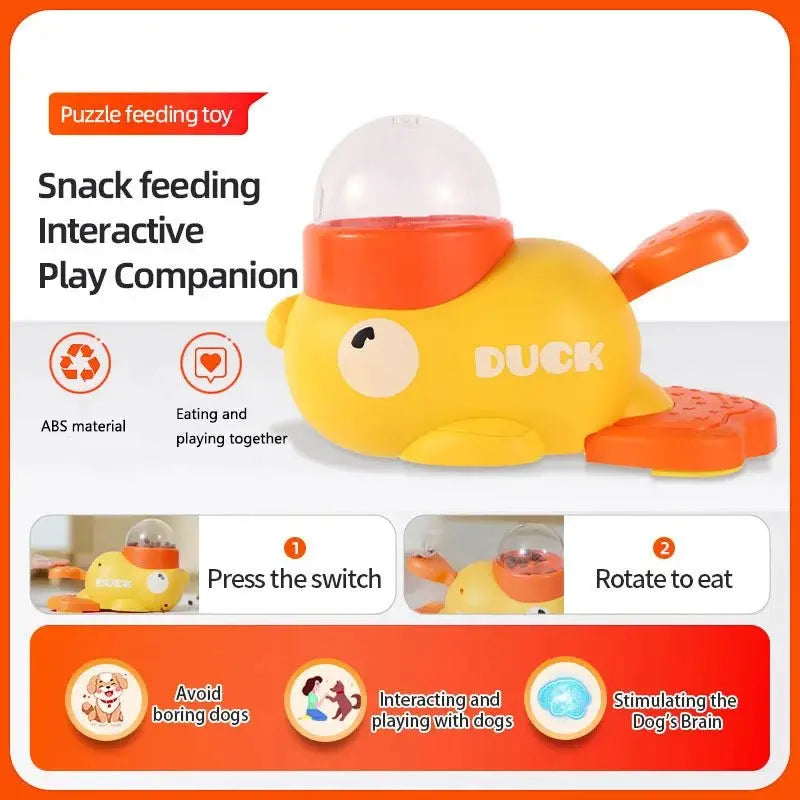 Yellow Duck-Shaped Interactive Cat Treat Dispenser Durable Plastic Training Dog Toy Puzzle Slow Feeder Dog Self-pleasure Toy - Velvet Haven