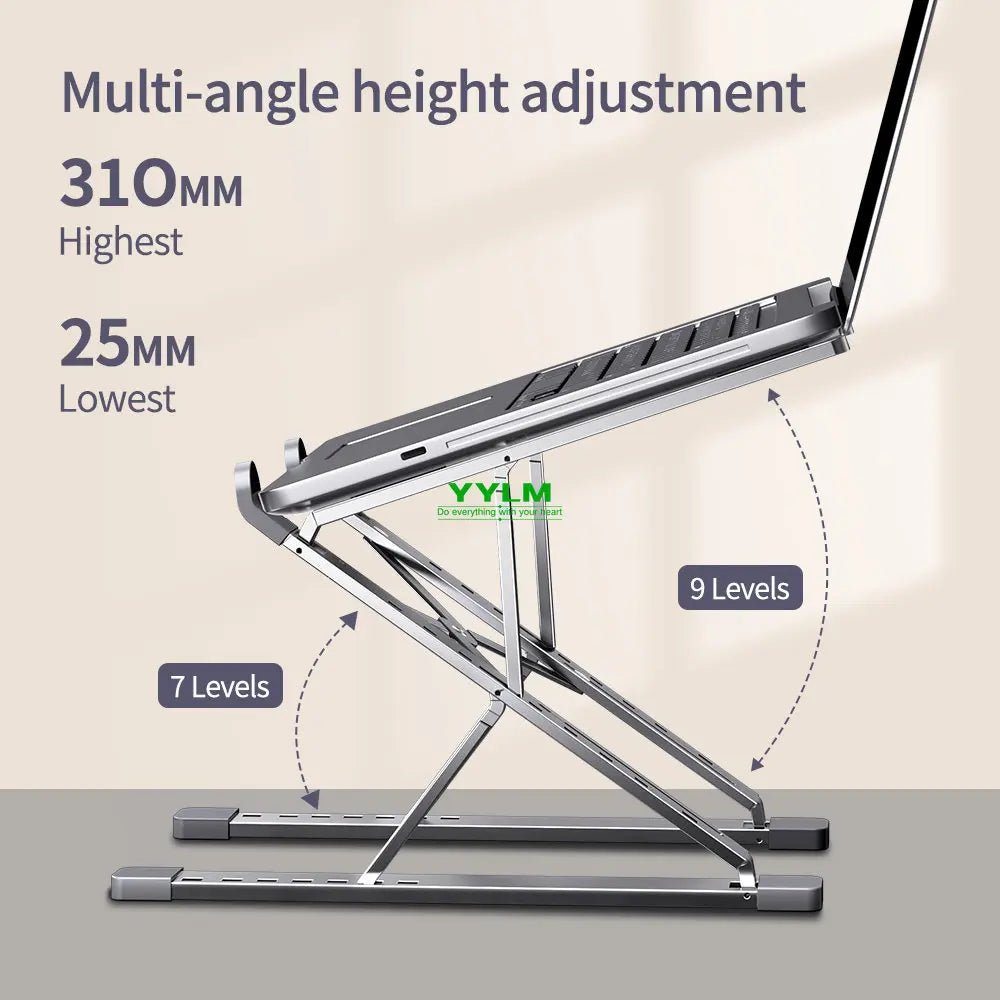 YYLM N8 Laptop Stand Aluminum for Macbook Adjustable Portable More Stabe Laptop Stand Cooling Stand Foldable Notebook Holder - Velvet Haven