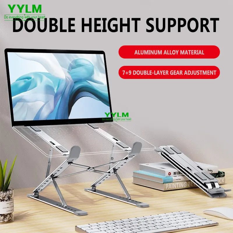 YYLM N8 Laptop Stand Aluminum for Macbook Adjustable Portable More Stabe Laptop Stand Cooling Stand Foldable Notebook Holder - Velvet Haven