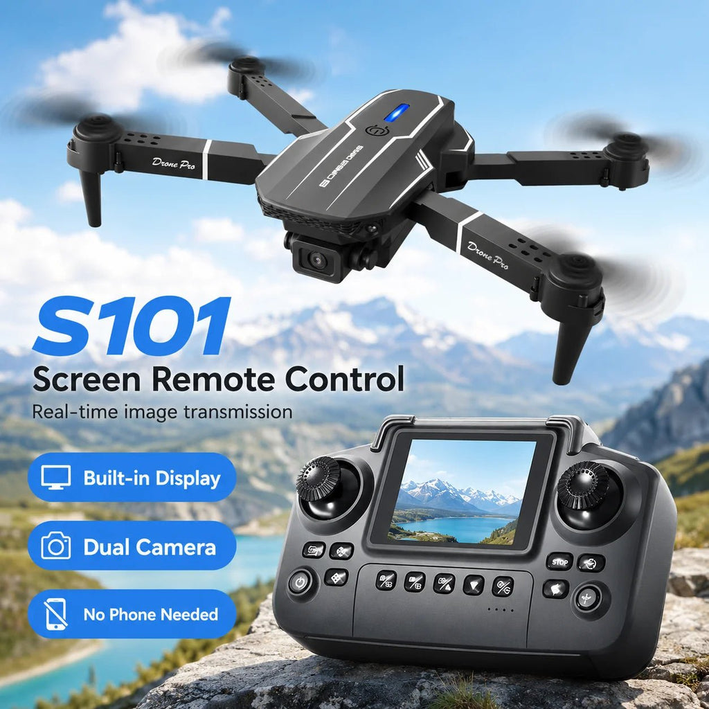 ZNLYRION 2.4Ghz RC Drone with HD Dual Camera Altitude Hold Path Planning Flight 3-Speed Adjustable Foldable Drone Toy - Velvet Haven