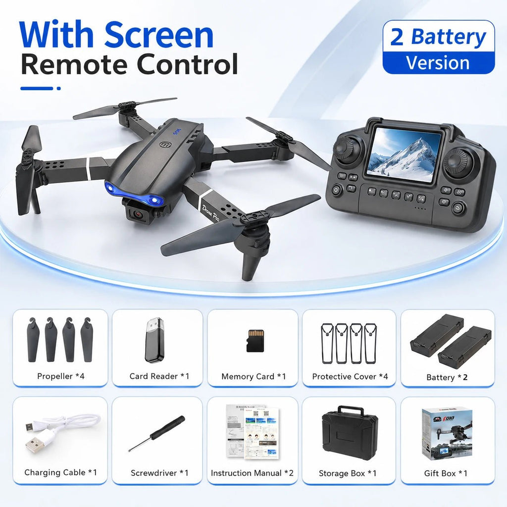ZNLYRION RC Drone with Screen Remote Control 4K Dual Camera Optical Flow Positioning Obstacle Avoidance Foldable FPV WIFI APP Control One Key Return 360° Flip Quadcopter Toy for Beginners - Velvet Haven
