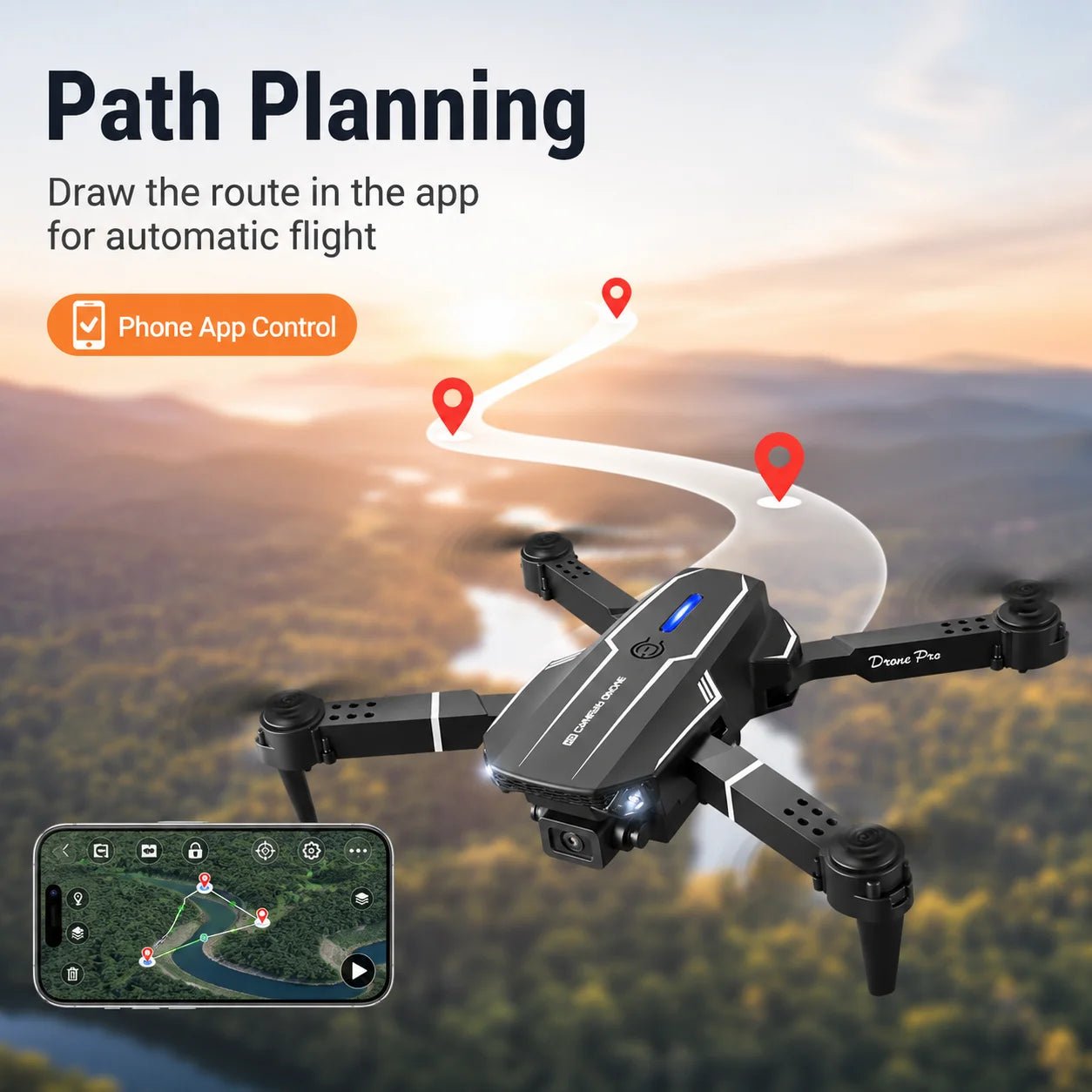 ZNLYRION S101 Foldable RC Drone 4K HD Dual Camera WIFI FPV APP Waypoint Flight Altitude Hold 6-Axis Gyro Quadcopter for Beginners - Velvet Haven
