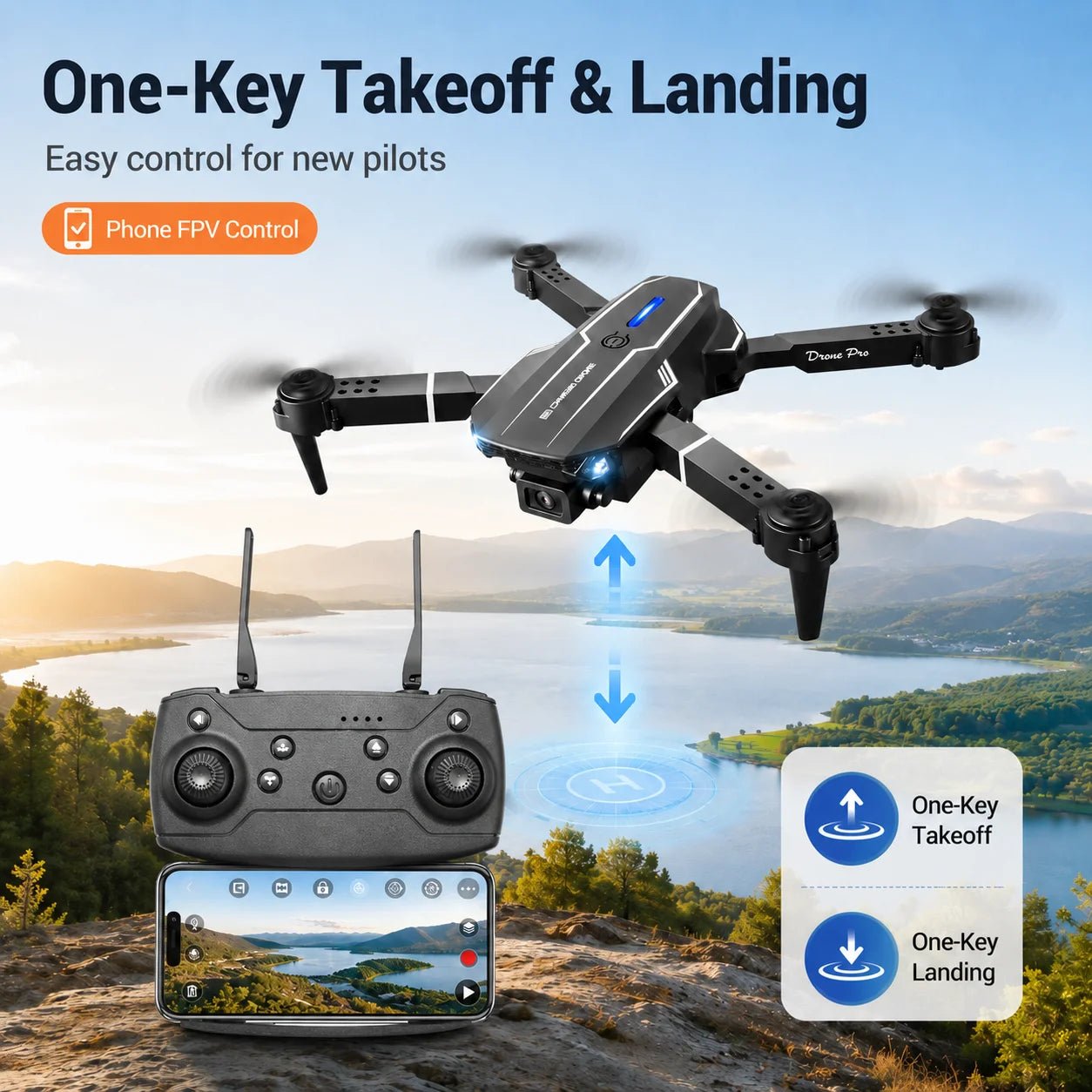ZNLYRION S101 Foldable RC Drone 4K HD Dual Camera WIFI FPV APP Waypoint Flight Altitude Hold 6-Axis Gyro Quadcopter for Beginners - Velvet Haven